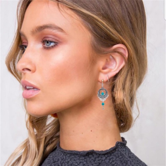 Vintage Turquoise Earrings NWOT - Picture 2 of 2